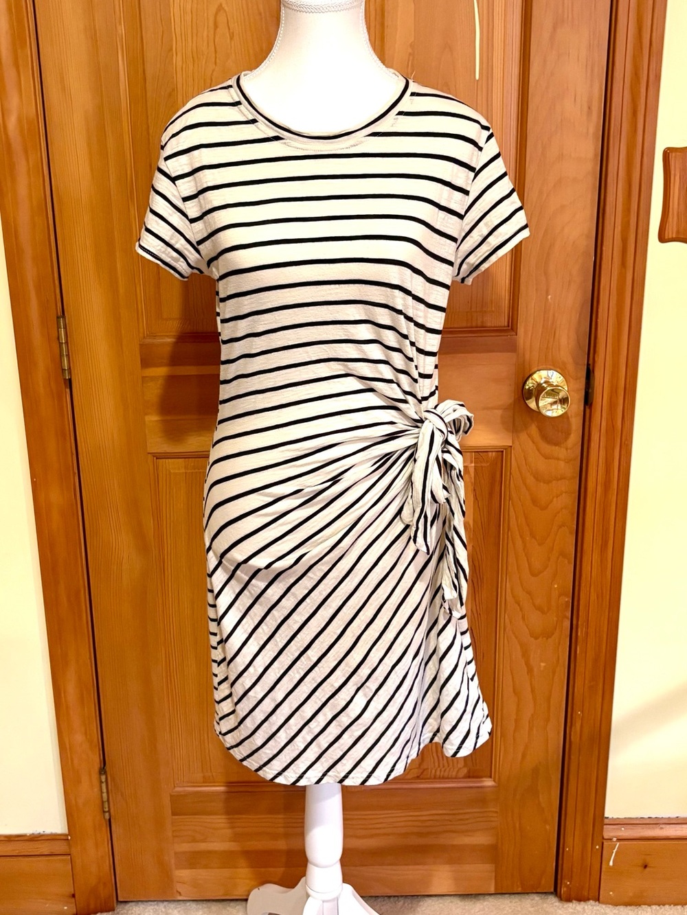 GAP Cotton Striped Tie-Detail Dress